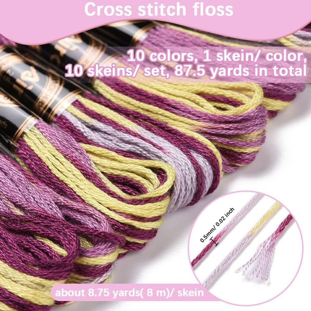 6 Strands Purple Variegated Em - Embroidery Embellishments ulasan dan harga