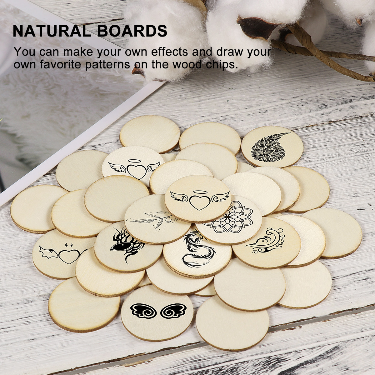 100Pcs Round Wooden Craft Piec - Christmas Craft Embellishment ulasan dan harga