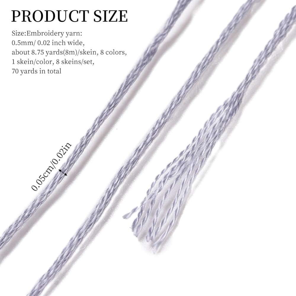 8 Skeins 70 Yards Grey Friends - Embroidery Embellishments ulasan dan harga